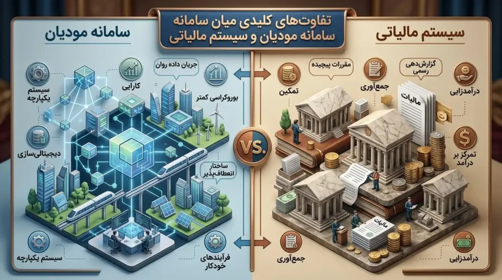 تفاوتهای کلیدی سامانه مودیان و سامانه مالیاتی